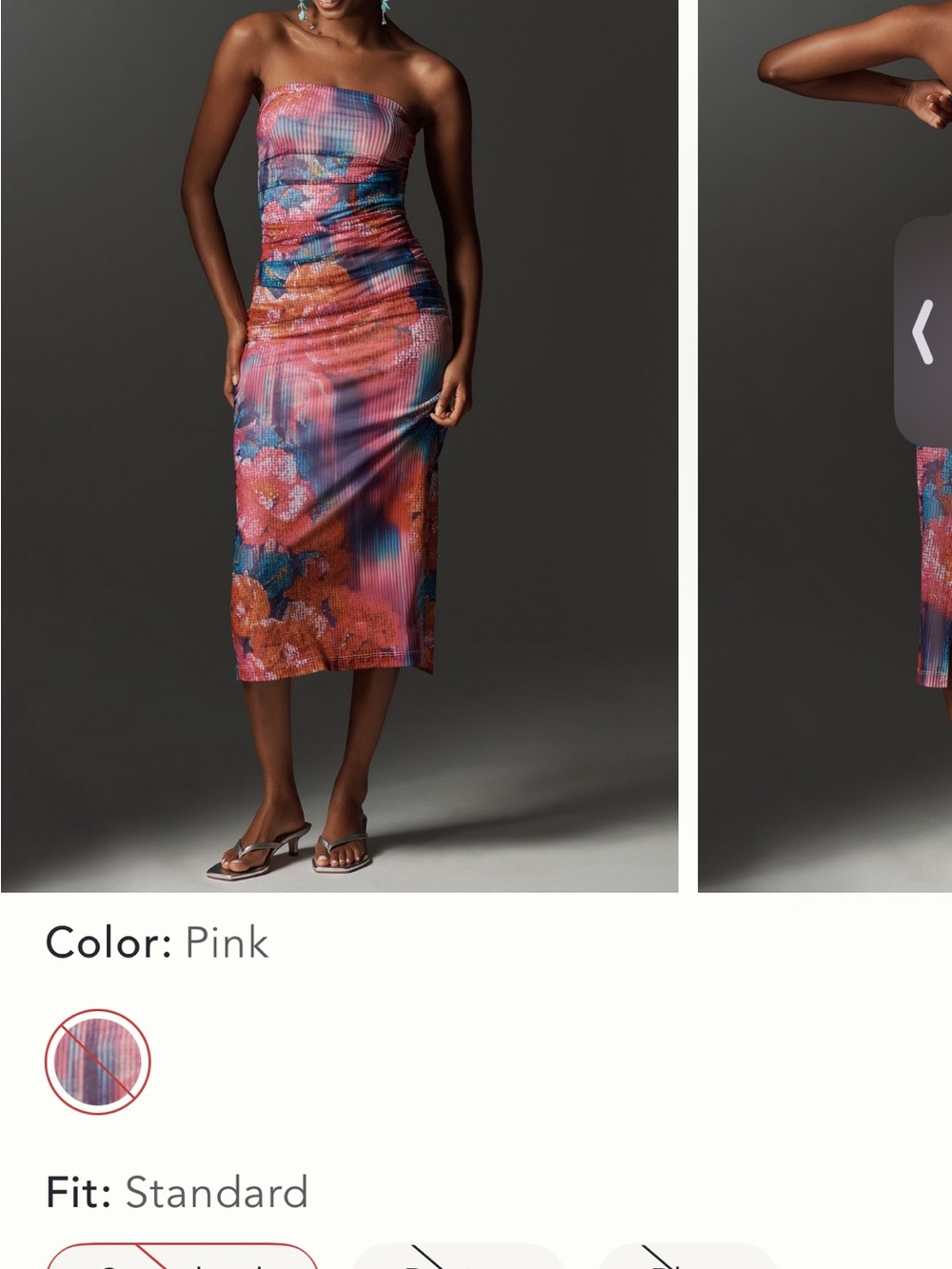 Anthropologie Strapless Floral Maxi Dress in Fuchsia, Blue and Purple - NWT